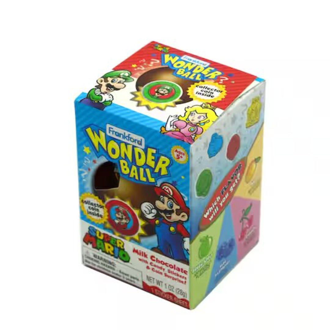 MARIO WONDER BALL MILK CHOCOLATE PLUS PRIZE 1 OZ BOX