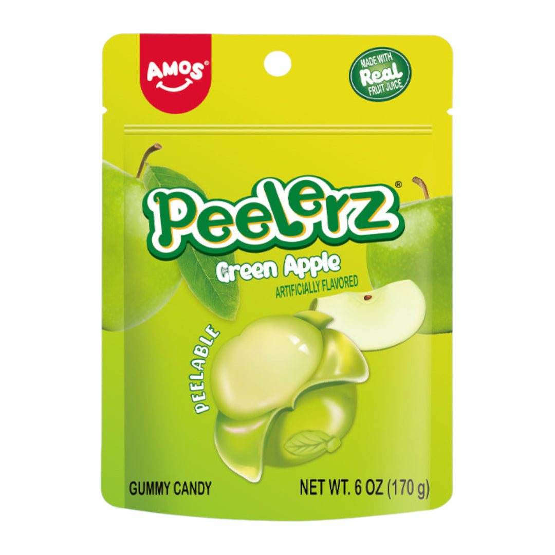Amos Peelerz Gummy Green Apple Peg Bag 6oz