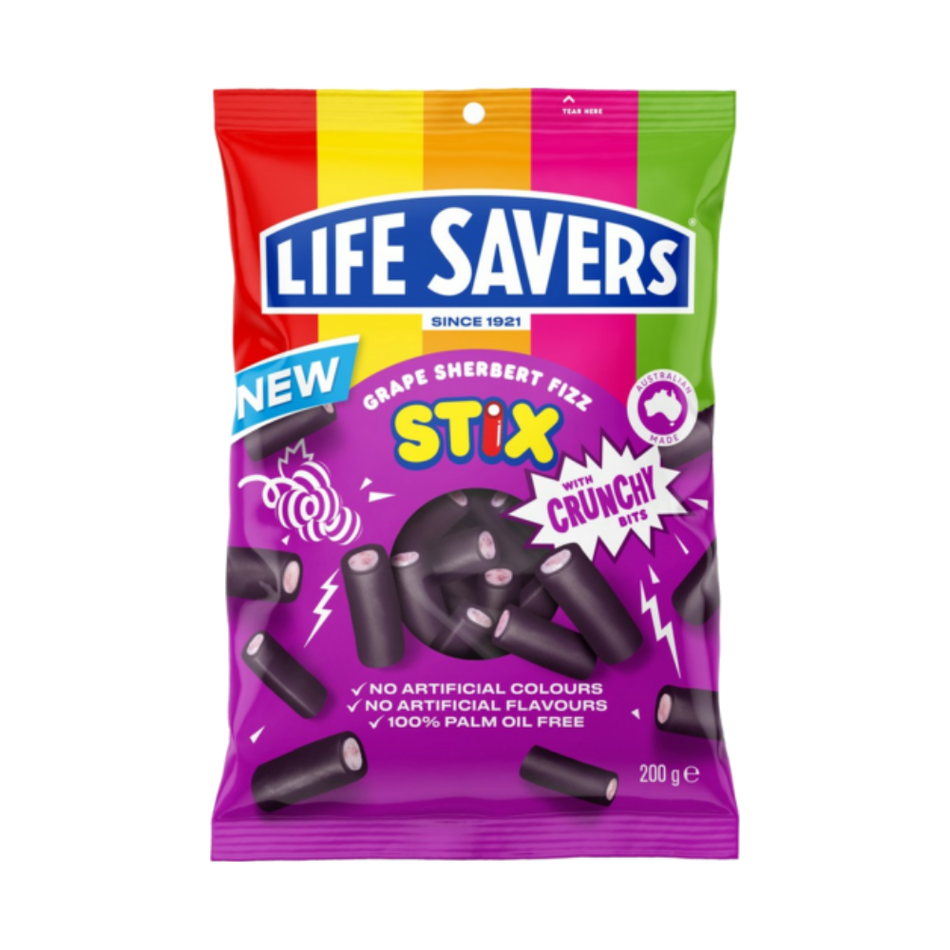 Lifesavers Grape Sherbert Fizz Stix (AUS)