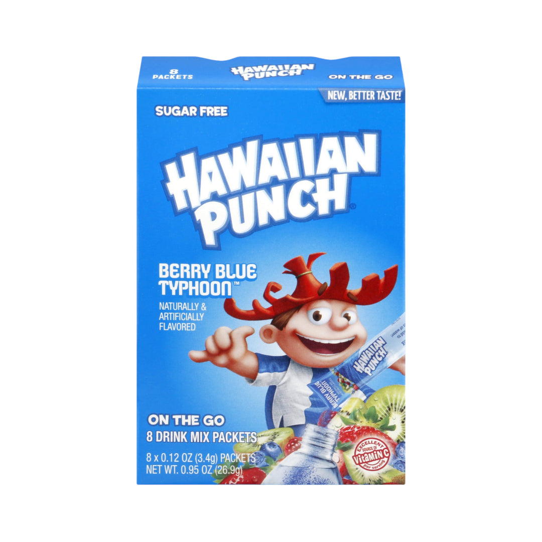 Hawaiian Punch Berry Blue Typhoon Sugar Free On The Go Drink Mix