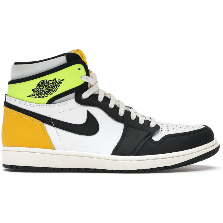 Jordan 1 Retro High Volt white black volt university gold
