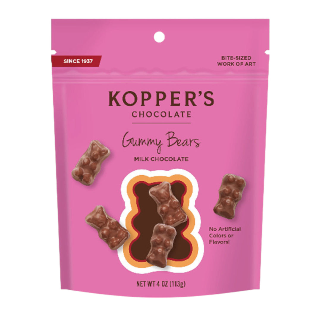 Koppers Stand Up Peg Pouch Gummy Bears Milk Chocolate