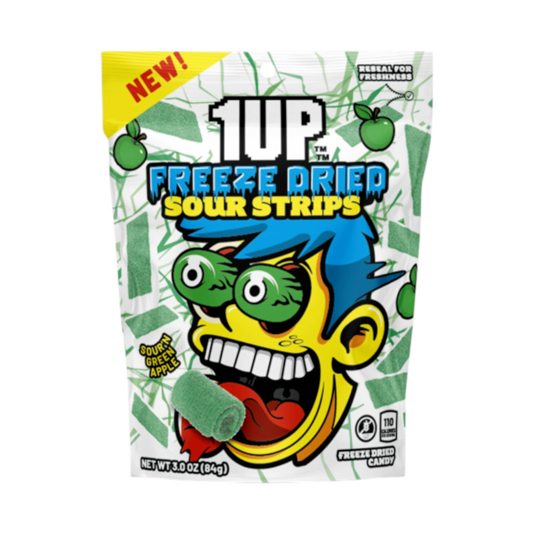1up Freeze Dried Sour Strips Green Apple