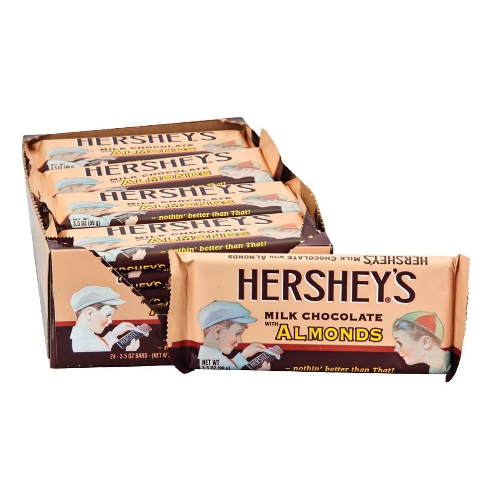 HERSHEY'S NOSTALGIC MILK CHOCOLATE WITH ALMONDS 3.5 OZ BAR