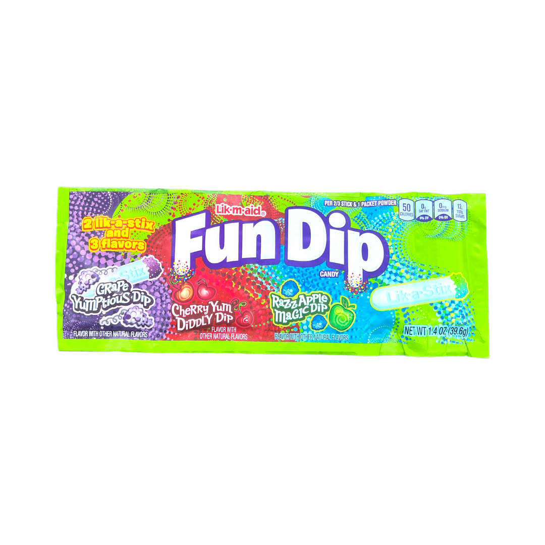 Lik-M-Aid Fun Dip Cherry/Apple/Grape 1.4oz
