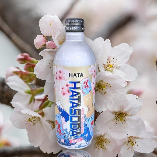 🍑 Hata White Peach Soda — Japanese Elegance in an Aluminum Bottle!