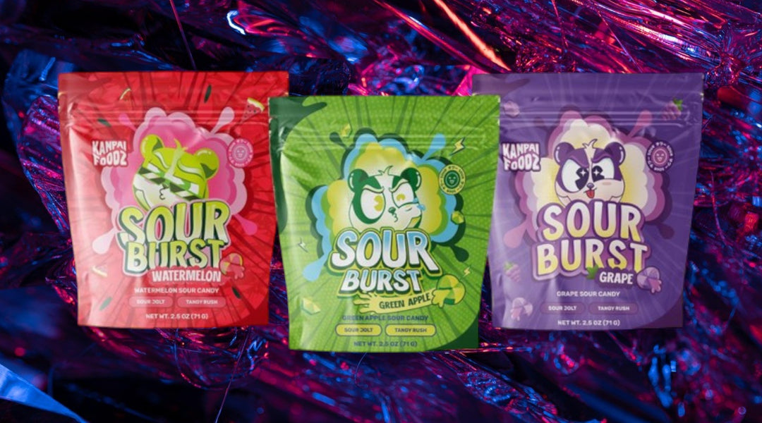 Kanpai Foods Sour Bursts: Grape, Watermelon & Green Apple Flavour Explosion