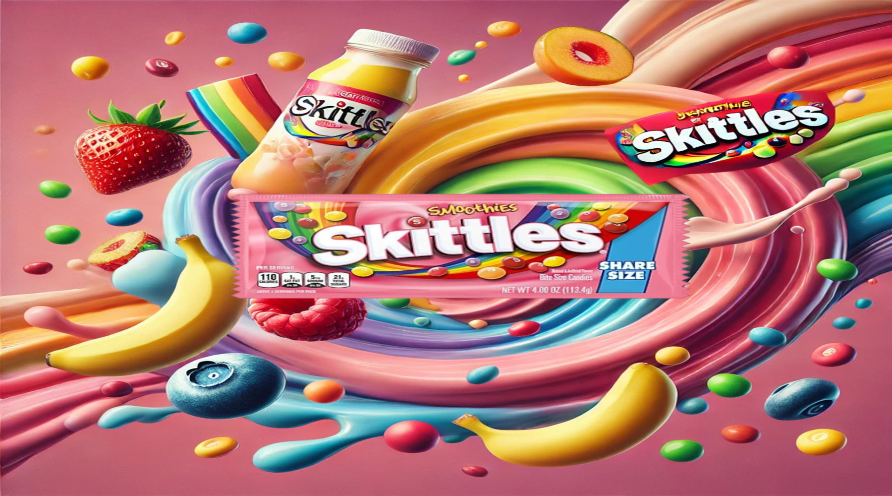 Skittles Smoothies Share Size – Now at YEG Exotic in Edmonton!