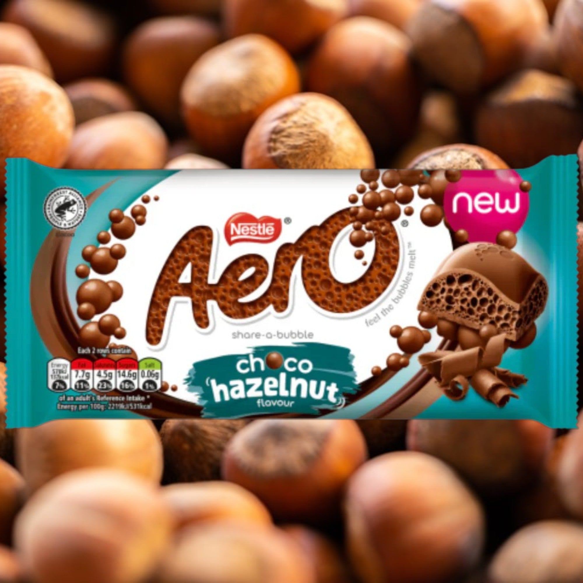 Aero Hazelnut Block 90g: Creamy UK Chocolate with a Nutty Twist
