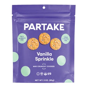 Partake Mini Crunchy Vanilla Sprinkle Cookie Pouch