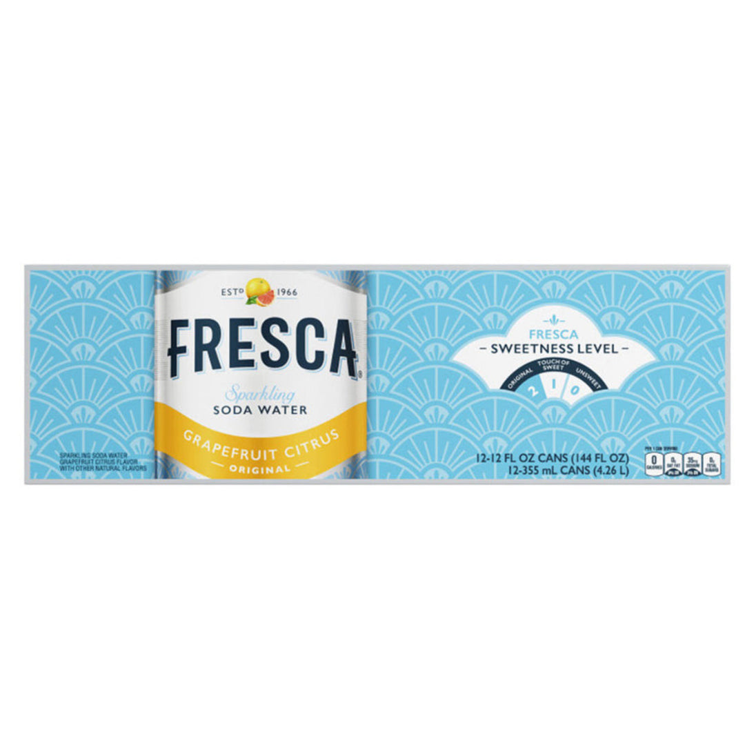 Fresca Grapefruit Citrus Sparkling Soda Water 12 Pack