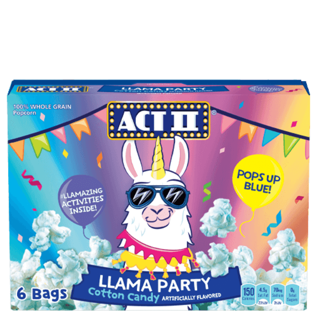 Act II Llama Party Cotton Candy Microwave Popcorn