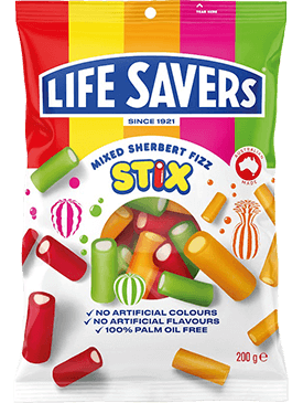 Lifesavers Mixed Sherbert Fiz Stix (AUS)