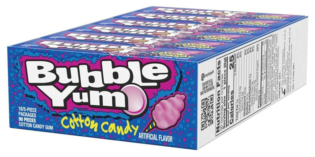Bubble yum cotton candy gum