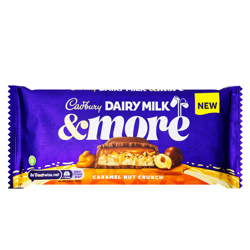 Cadbury dairy milk, more caramel nut crunch ￼