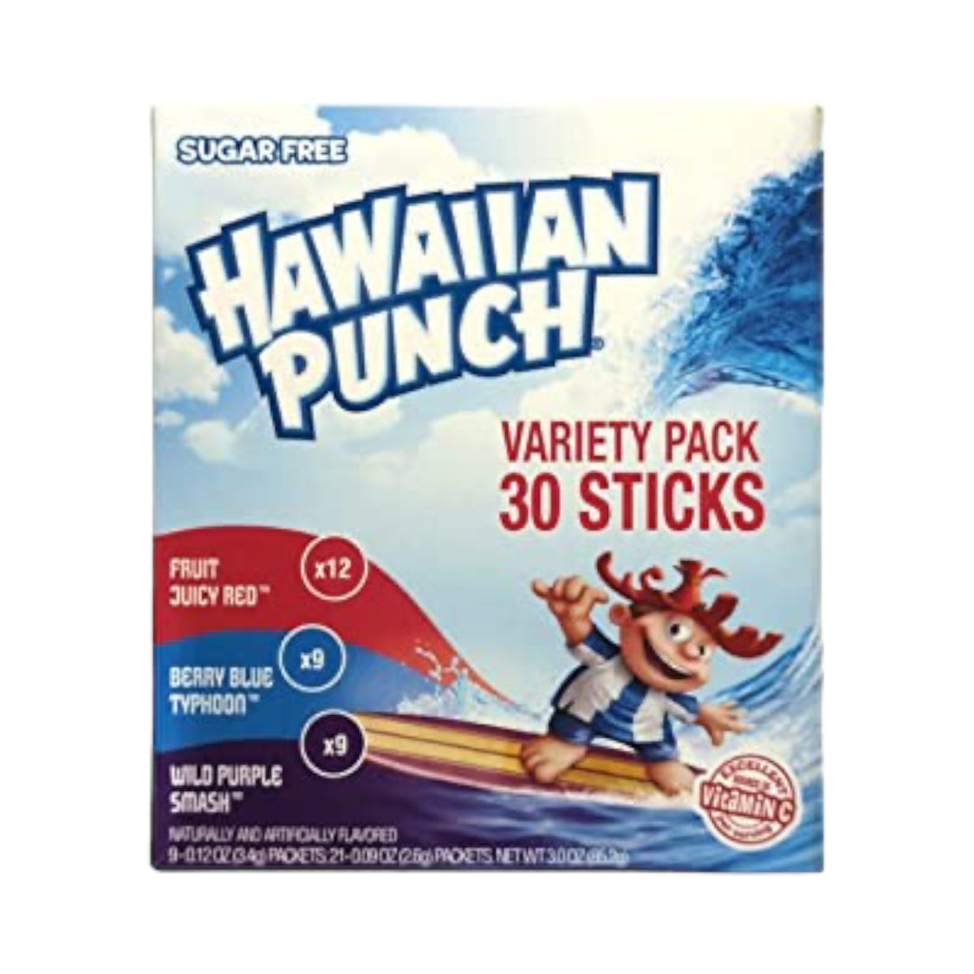 Hawaiian Punch Sugar Free On The Go Drink Mix Variety Pack Fruit Juicy Red Berry Blue Typhoon Wild Purple Smash