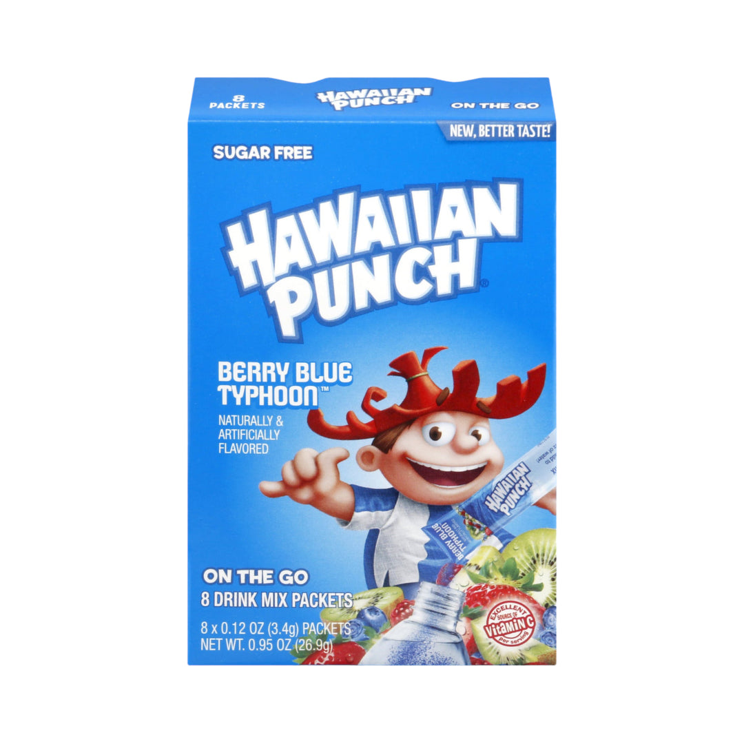 Hawaiian Punch Berry Blue Typhoon Sugar Free On The Go Drink Mix