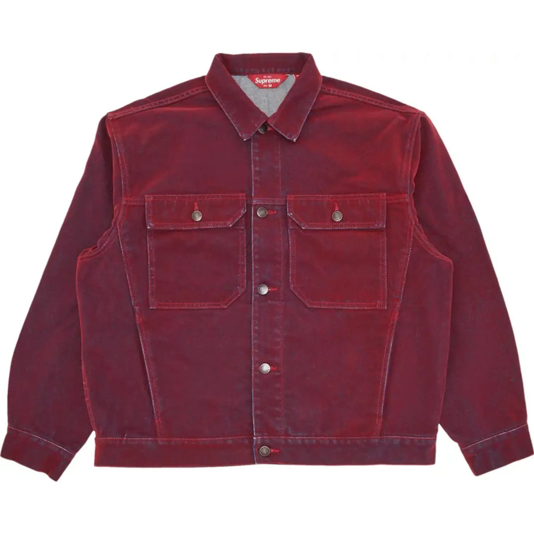 Supreme Flocked Denim Trucker Jacket Available At YEG Exotic Today YEG EXOTIC