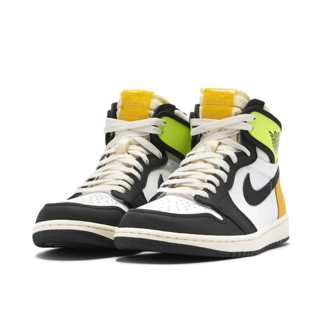 Jordan 1 Retro High Volt white black volt university gold