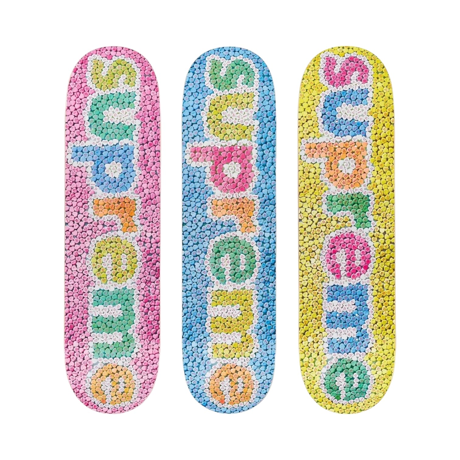 Supreme Candy Hearts Skateboard デッキ Supreme candy heart's Skateboard Deck's Sold At YEG Exotic! – YEG