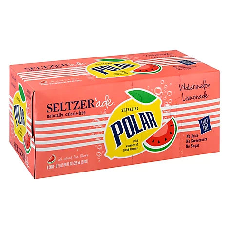 Polar Watermelon Lemonade seltzer-ade 8 Pack