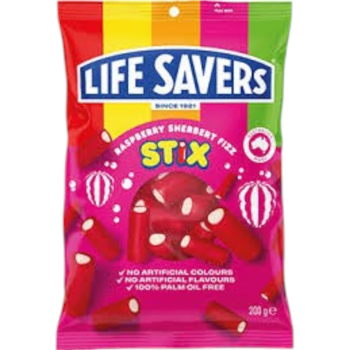 Lifesavers Raspberry Sherbert Stix (AUS) 160g