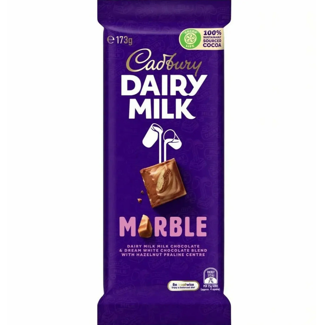 Cadbury Marble Milk Chocolate With Hazelnut Praline Centre 173g