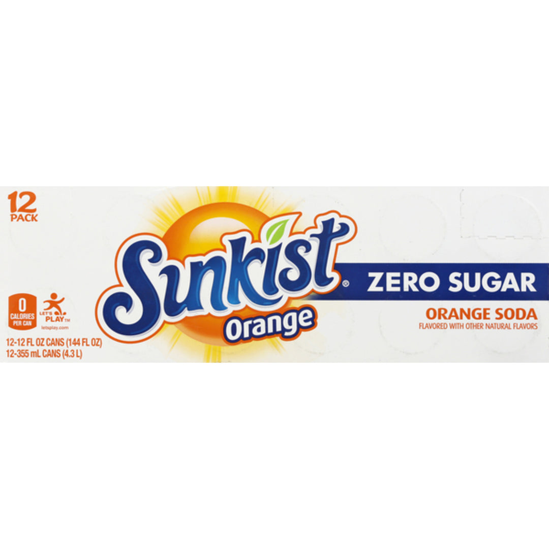 Sunkist - Zero Orange Soda 12 pack