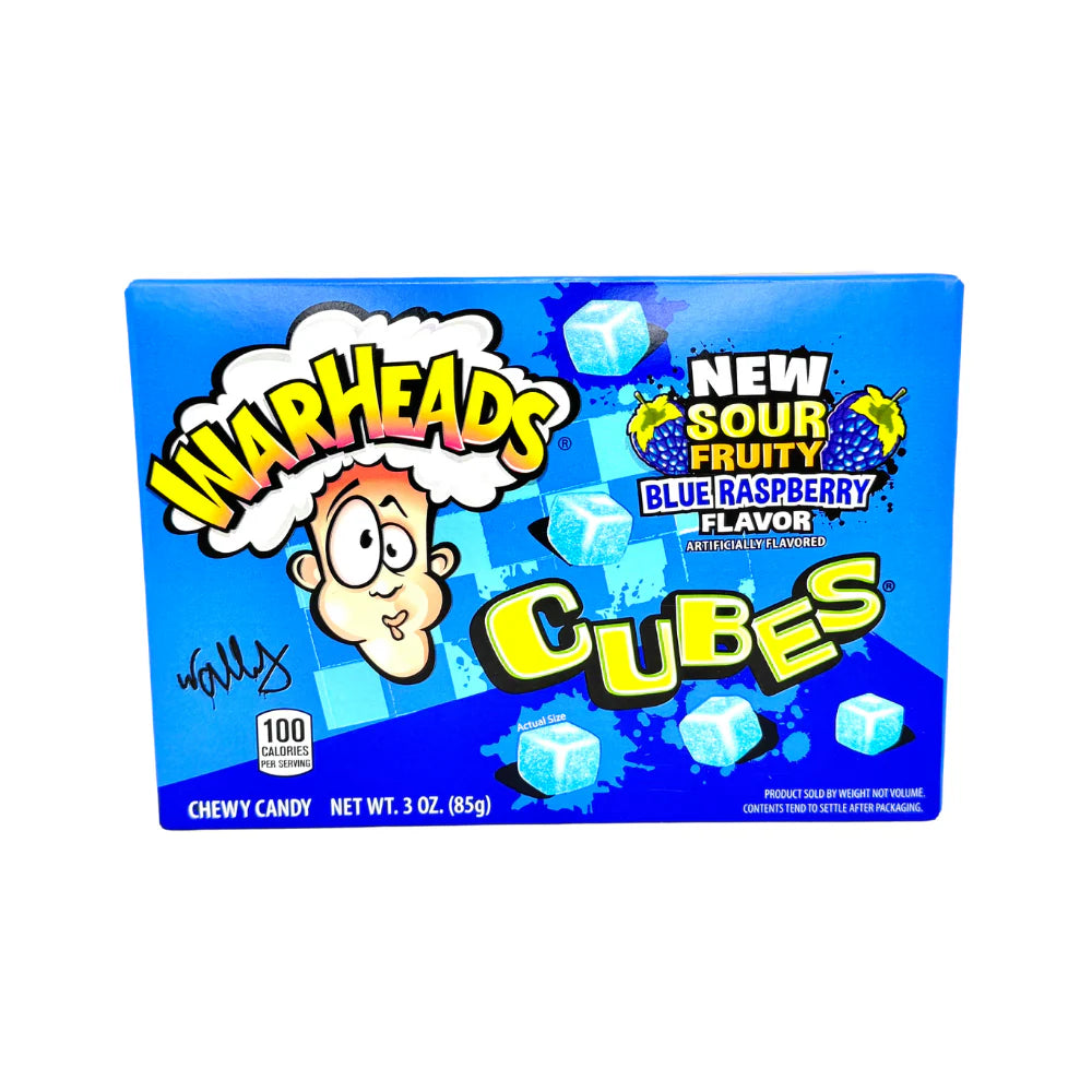 warheads blue raspberry cubes theatre box