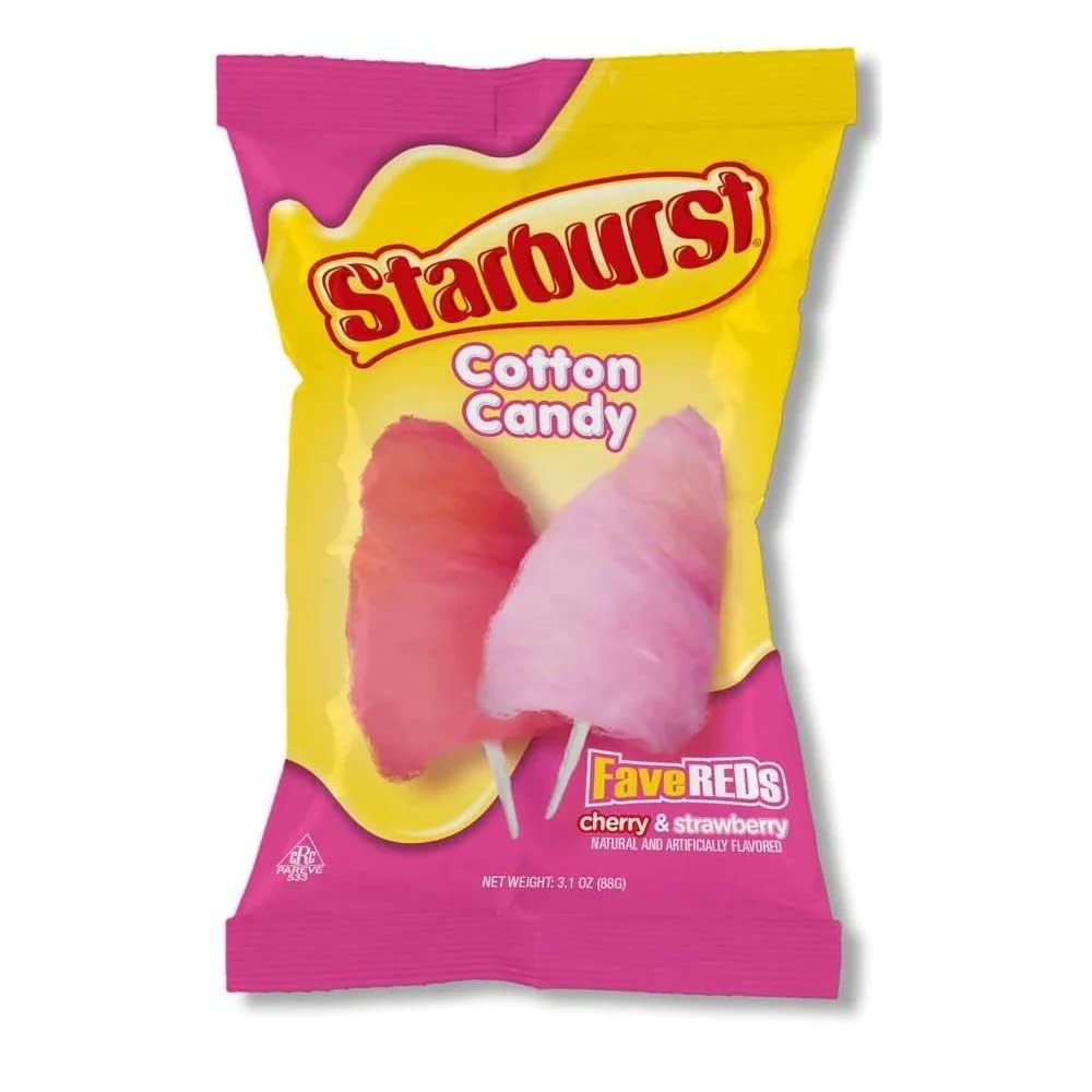 Cotton Candy Starburst Fave Reds Cherry and Strawberry