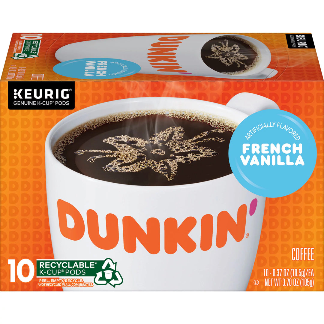 Dunkin' French Vanilla Flavoured Coffee K-Cup Pods, 10 Count
