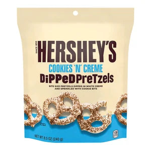 Hershey's Cookies N Creme Dipped Pretzels 8.5 OZ Pouch