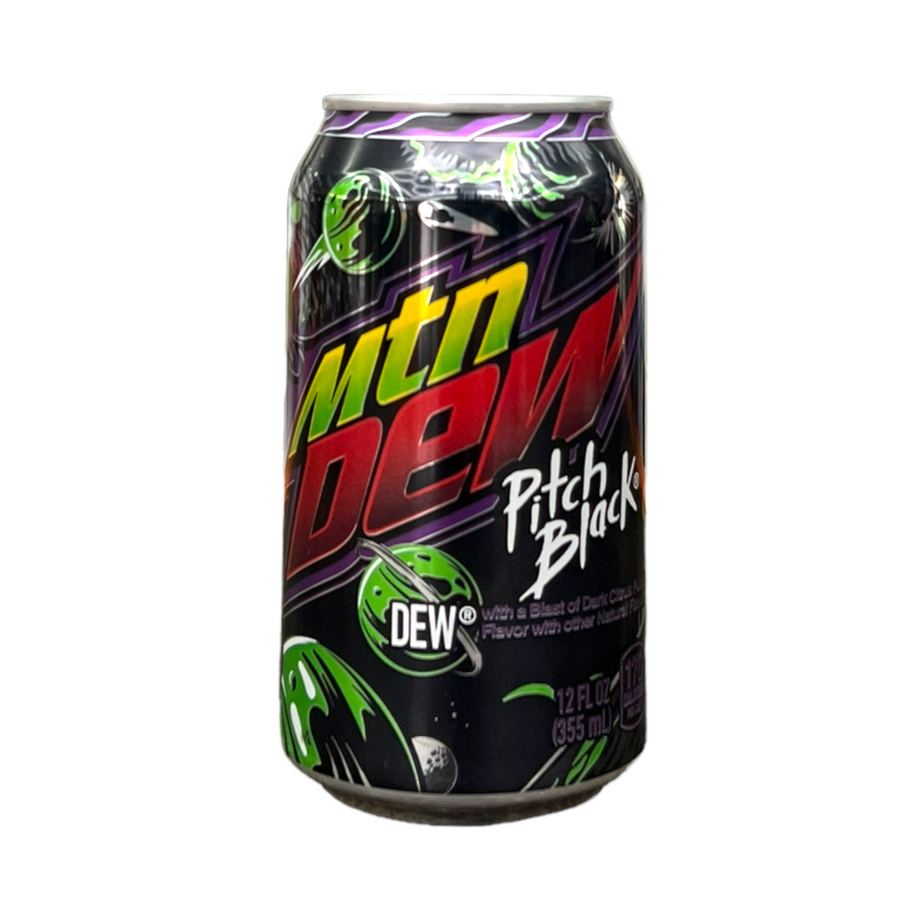 MTN Dew Pitch Black Can – YEG EXOTIC