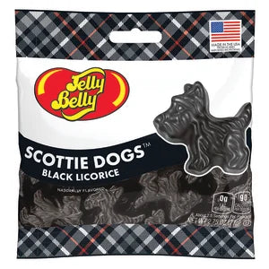 JELLY BELLY BLACK LICORICE SCOTTIE DOGS 2.75 OZ PEG BAG