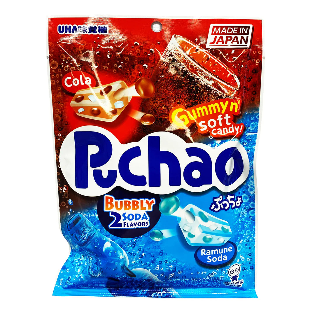 PUCHAO BUBBLY SODA 2 FLAVOURS 3.53 OZ PEG BAG