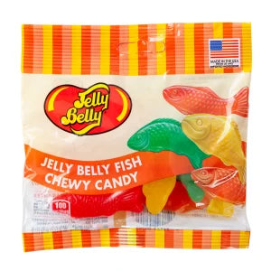 JELLY BELLY FISH CHEWY CANDY 2.8 OZ PEG BAG