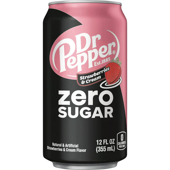 Dr. Pepper Zero Sugar Strawberries & Cream (355ml)